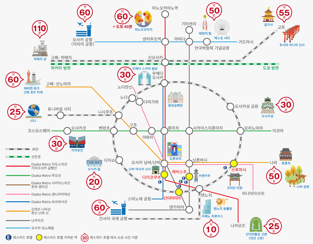 오사카 교통 MAP